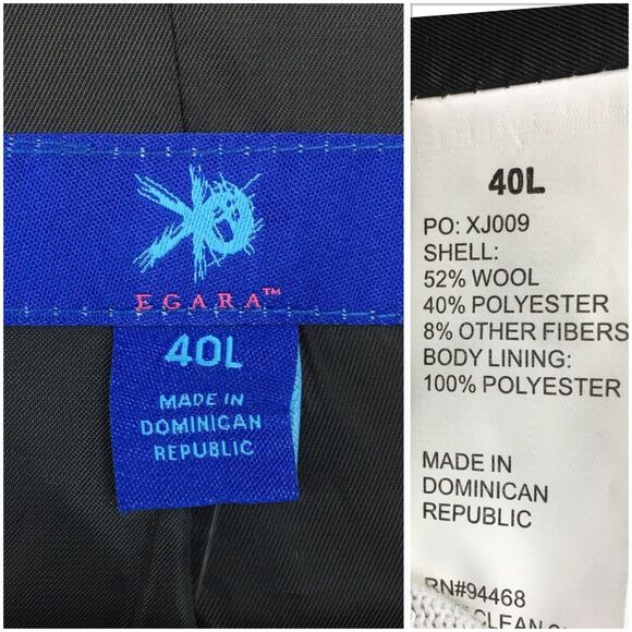 EGARA Mens Overcoat‎ Long Coat Jacket Wool Size 40L Sport Casual Blazer - Picture 11 of 12